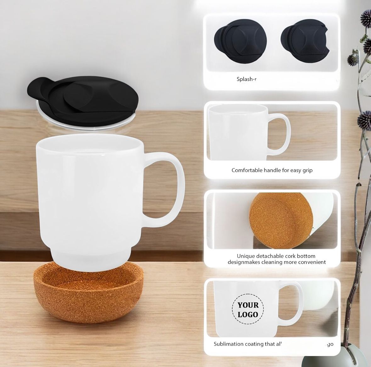 CERAMIC MUG WITH LID